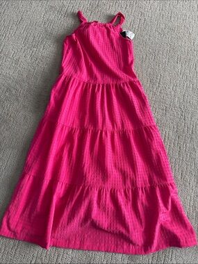 Bright Pink Tiered Sundress